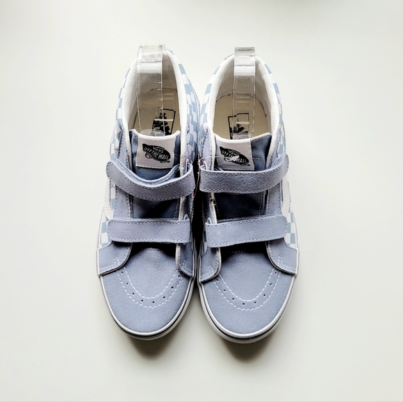 VANS Sk8-Mid Reissu Color Theory Checkerboard Ashley Blue Youth 6 - Picture 3 of 8